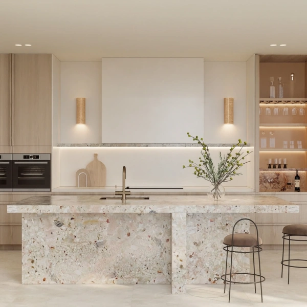 Wall lamp Nest round Travertine GU10 NT