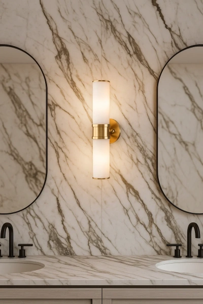 Wall light Herman Double Alabaster E14 BRS
