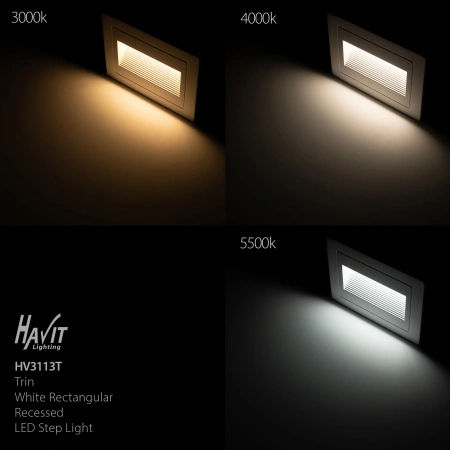Step light Trin Rectangular 5W 3CCT LED WHT