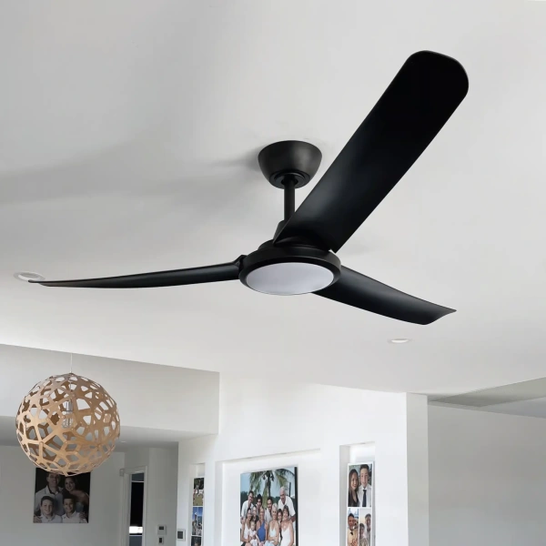 Ceiling Fan Flatjet 3-4-5 blades LED 24W CCT BLK 52
