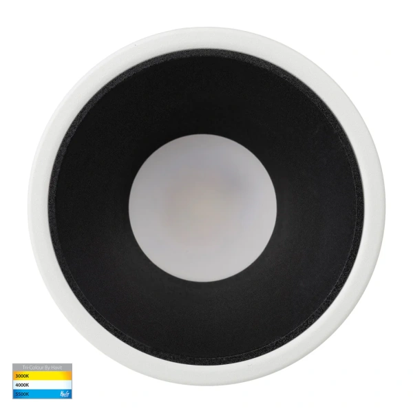 Recessed downlight Gleam WHT with BLK Insert 3CCT Fixed Deep LED 9W IP54 Recessed downlight Gleam WHT with BLK Insert 3CCT Fixed Deep LED 9W IP54