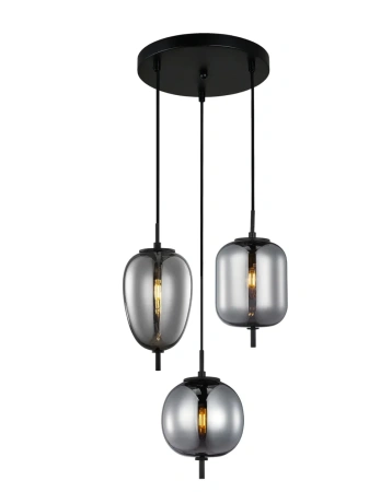 Pendant lamp PINO 8X3R Smokey Black multiple