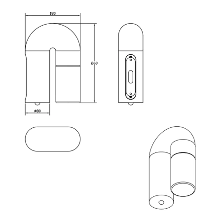Wall lamp Arch wood LED