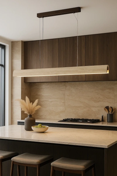 Pendant lamp Arc Travertine L150 BRS