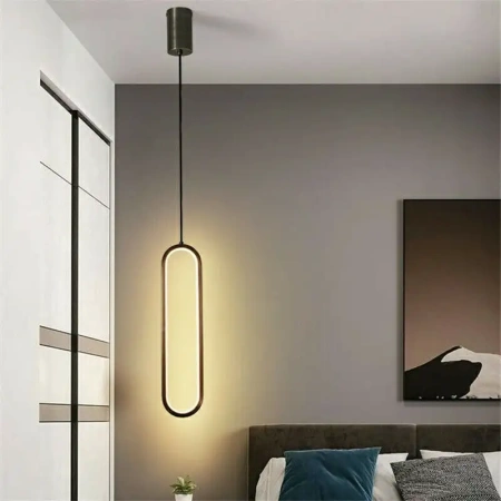 Pendant lamp Oval LED BLK 3K