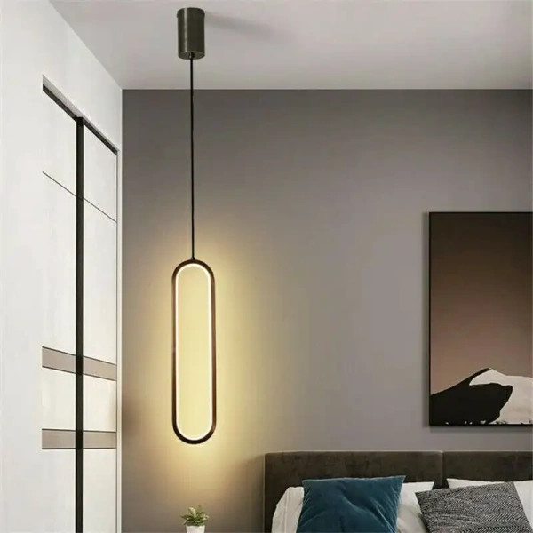 Pendant lamp Oval LED BLK 3K