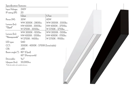Pendant lamp MAX-35-1.7M 22651 BLK