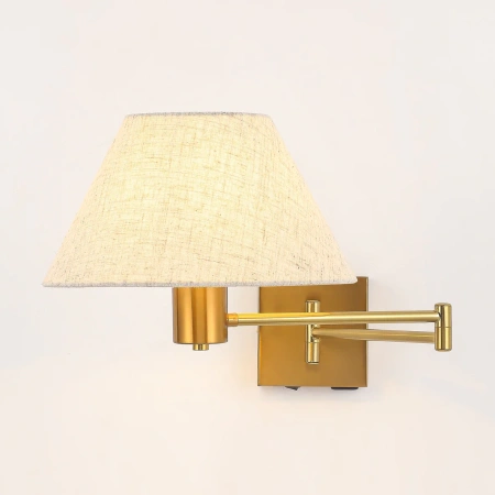 Wall lamp Elspet Swing Arm with charging ports brs