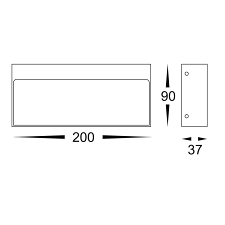 Step light Virsma Black Rectangle LED HV3275T-BLK-240 IP54