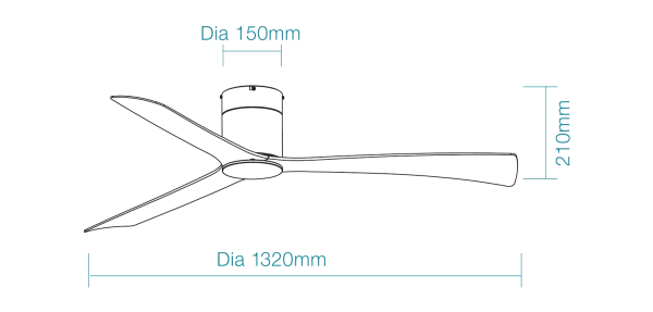 Ceiling Fan Metro DC 52 Wi-Fi 33W BL