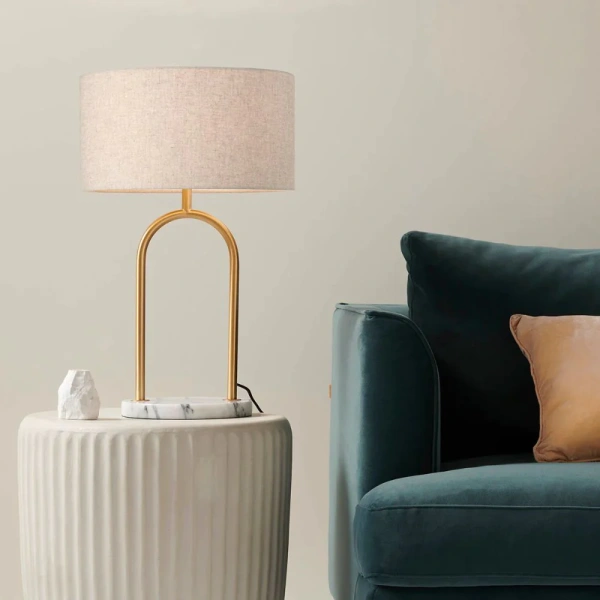 Table lamp Banks Brass & White Marble Table lamp Banks Brass & White Marble