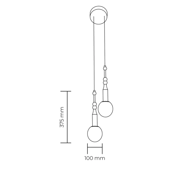 Pendant lamp Moreno Double Marble D10 BRZ