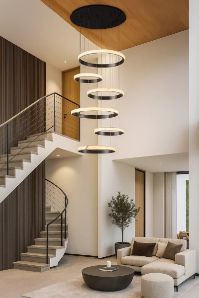Pendant lamp Sky Rings Alabaster Spanish Marble LED 260W BL