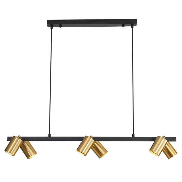 Pendant lamp BRIDGE 6 GU10 BLACK-SATIN BRASS