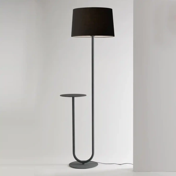 Floor lamp Esta Charcoal Grey with shade in Black Floor lamp Esta Charcoal Grey with shade in Black