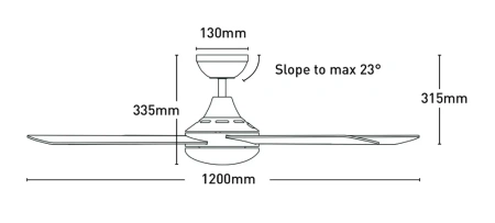 Ceiling fan Lonsdale WH AC D47 WH