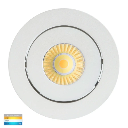 Recessed Tilt Downlight Prime CCT LED 12W IP54 WHT