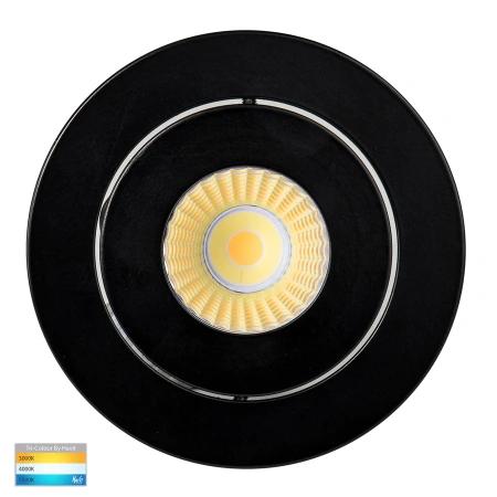 Recessed Tilt Downlight Prime CCT LED 12W IP54 BLK