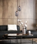 Pendant lamp FOSSETTE Dimpled Smokey Oblong Glass