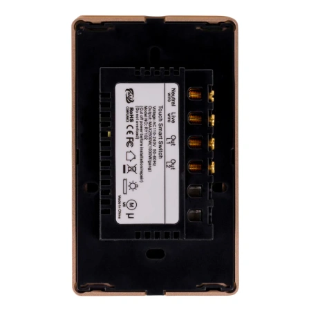 Wall Switch 2 Gang BLK-GLD HV9220-2 Wifi