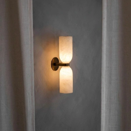 Wall lamp Noren Alabaster G9 Antique brass