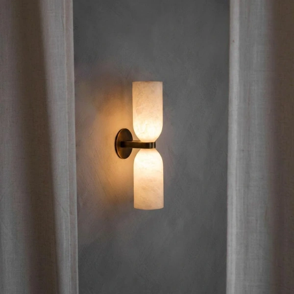 Wall lamp Noren Alabaster G9 Antique brass