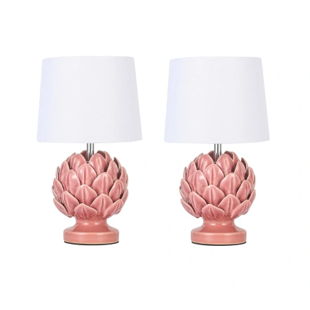 Table lamp Tasha Artichoke Set of 2 E14 Coral