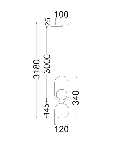 Pendant light PALTA2 G9 Red wood 25W