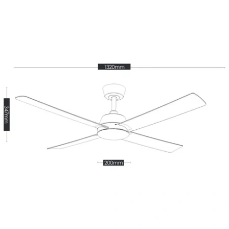 Ceiling Fan Bronco 52 DC Click-in blade WHT