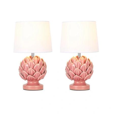 Table lamp Tasha Artichoke Set of 2 E14 Coral