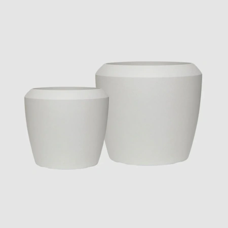 Pebble Set of 2 Tall Planters 1.0kg White