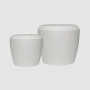 Pebble Set of 2 Tall Planters 1.0kg White