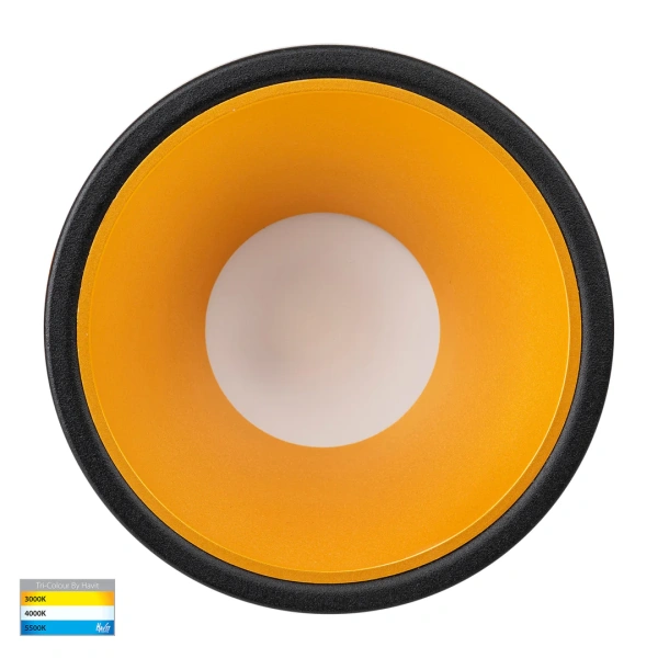 Recessed downlight Gleam BLK with Gold Insert 3CCT Fixed Deep LED 9W IP54 Recessed downlight Gleam BLK with Gold Insert 3CCT Fixed Deep LED 9W IP54