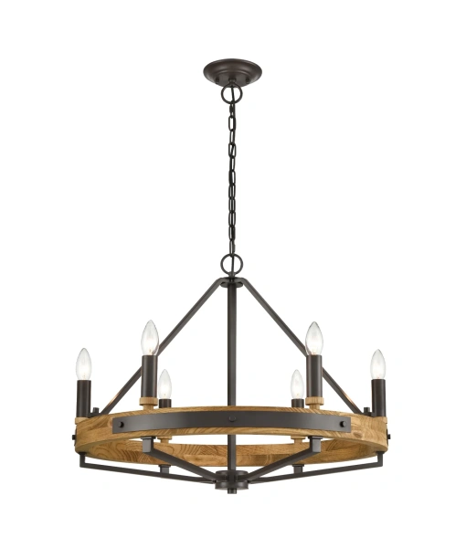 Pendant lamp FUNALE Candelabra L6 Natural Wood and Bronze Pendant lamp FUNALE Candelabra L6 Natural Wood and Bronze