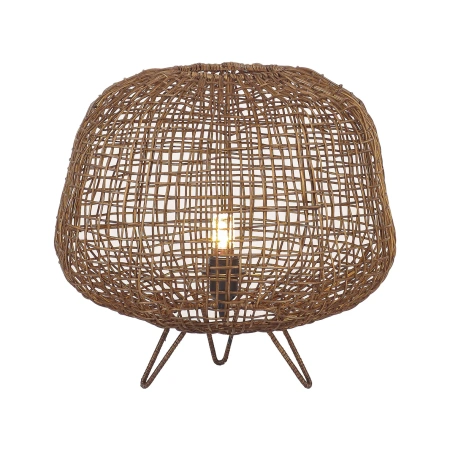 Table lamp Nerina Rattan E27 Brown