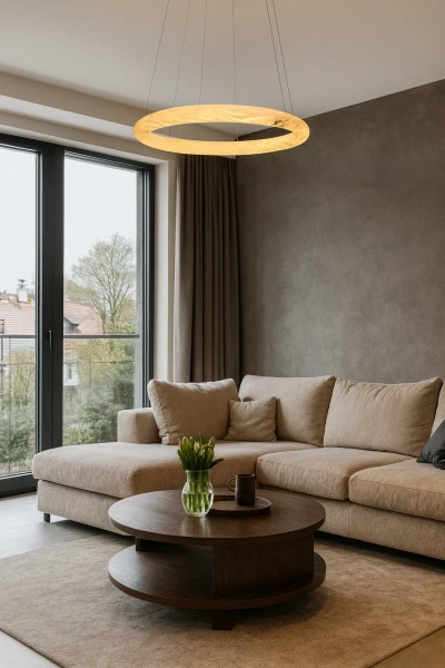 Pendant lamp Aragon P2 Alabaster Spanish Marble LED 50W CCT Remote BRS
