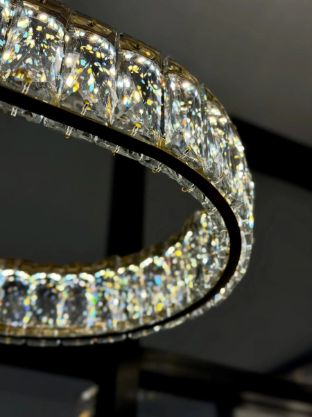 Pendant lamp Crystal Ring Oval L150 BRS LED 55W CCT Dimmable Remote 