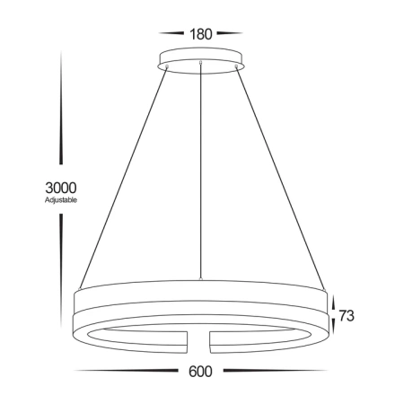 Pendant lamp Orah Walnut Timber D60 LED 40W 3CCT Dim