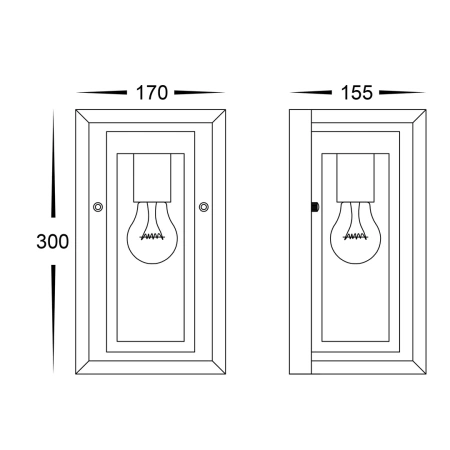 Wall light Felix E27 BLK