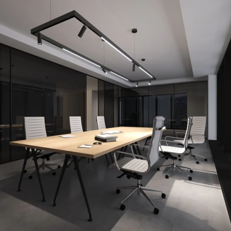 Suspended track set Edge 6M 10lt LED 90W BLK