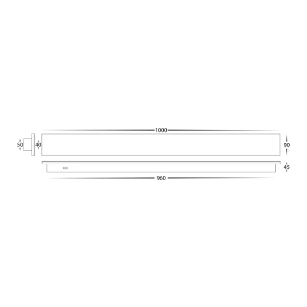 Wall light Barline Shadow LED 30W Tricol IP65 100cm WHT