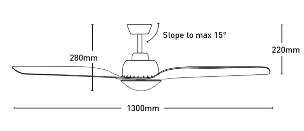 Ceiling fan Trinidad III DC with LED 18W and Remote D51 BL