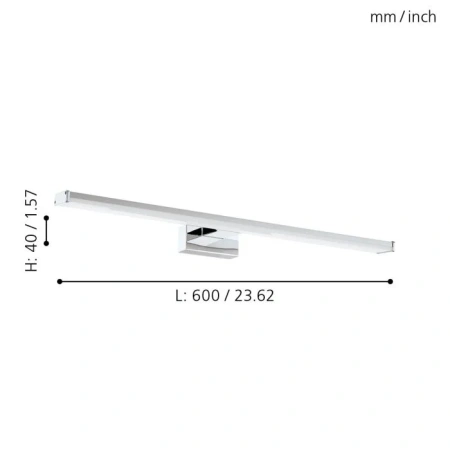 Wall light Pandella 1 LED 11W 4K IP44 L600 SIL