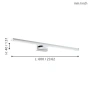 Wall light Pandella 1 LED 11W 4K IP44 L600 SIL
