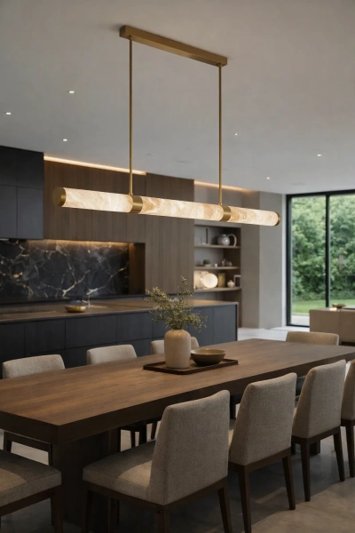 Pendant lamp Maella 1 Alabaster Marble L150 LED 40W CCT Dim BRS with remote