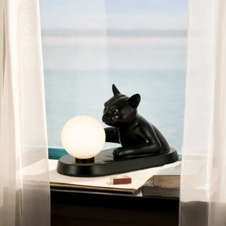 Table lamp Cat Touching Ball LED black