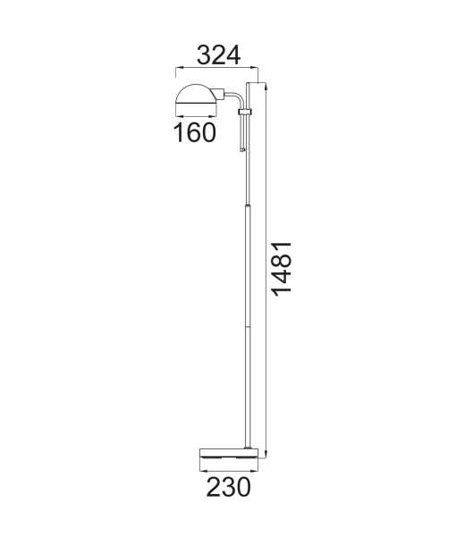 Floor lamp Tettu Swivel head E27 BLK