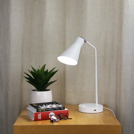 Desk lamp THOR WITH USB WHITE