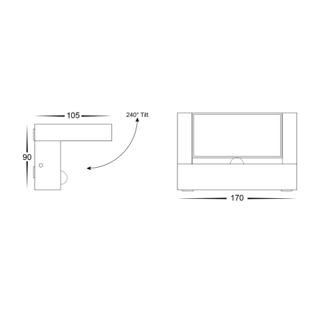 Flood Light Locu HV3731T-BLK LED 12w Adjustable LED 3CCT BLK