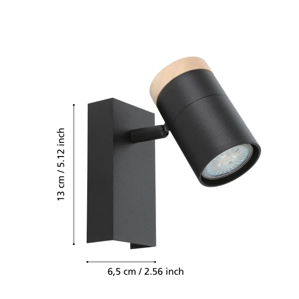 Wall light CARTAGENA 1X5W 4000K BLK-WOOD